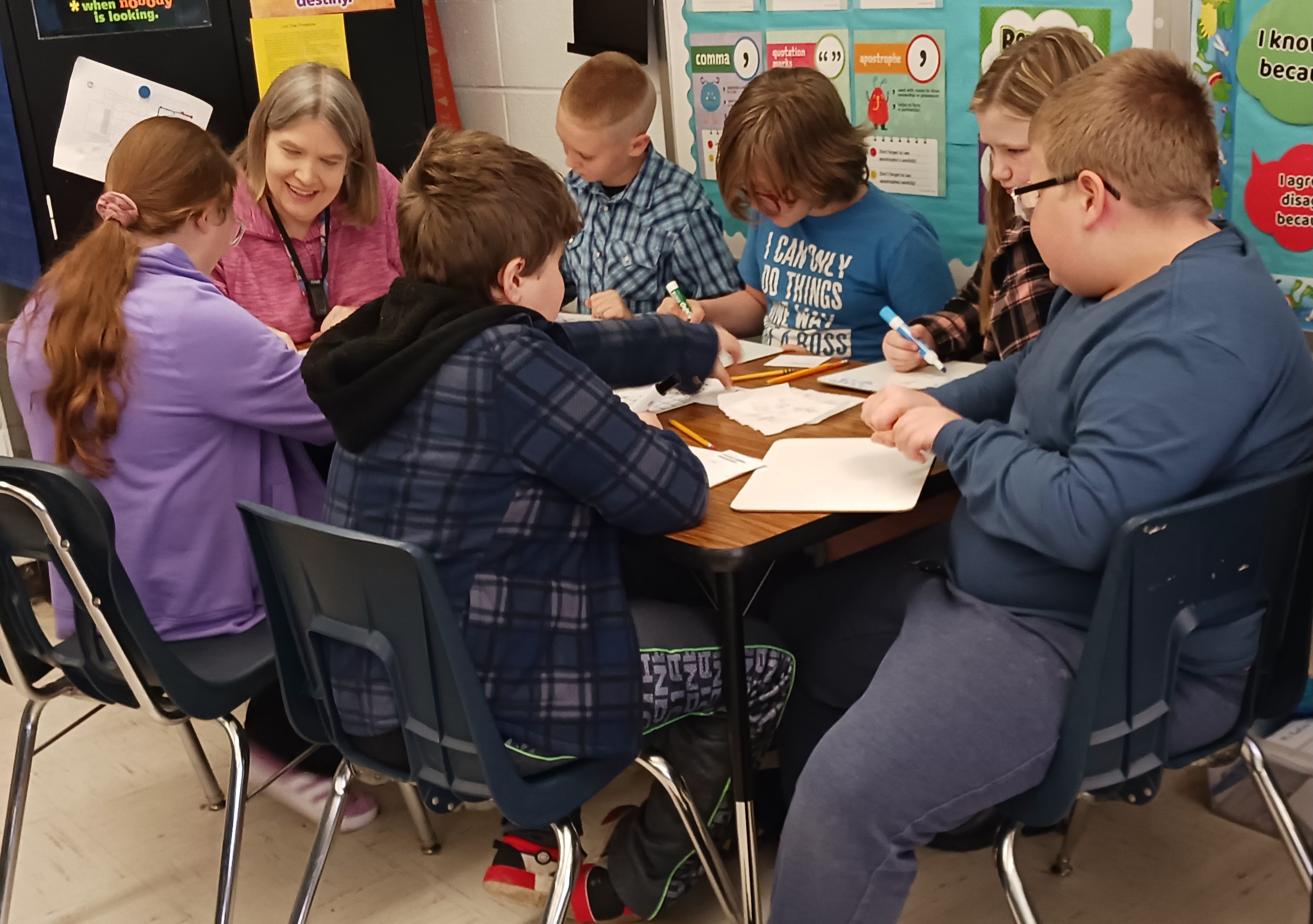 Teacher working with small group